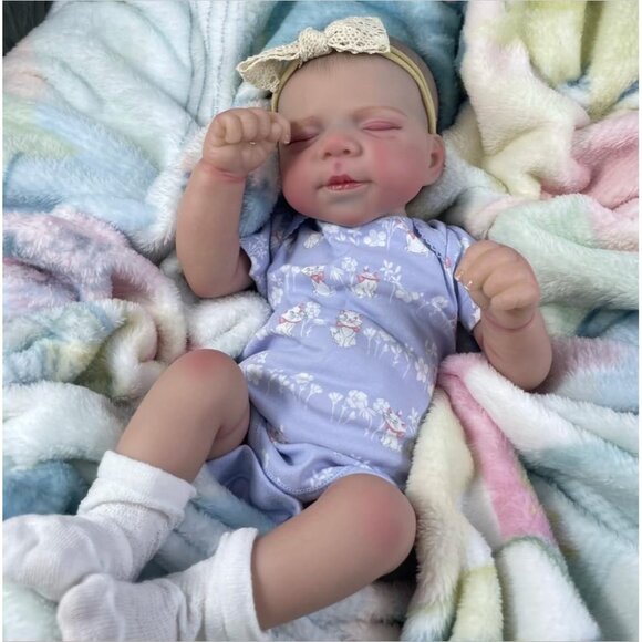 🆕18Inch Reborn Baby Dolls Full Vinyl Body Girls Sleeping Baby Doll with Toy - Picture 1 of 5